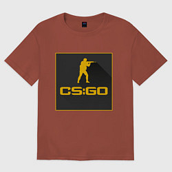 Футболка оверсайз мужская CS GO Z, цвет: кирпичный