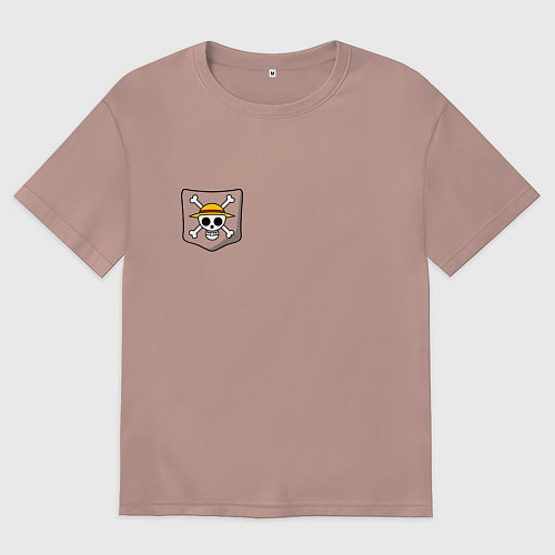 Мужская футболка оверсайз One piece / Пыльно-розовый – фото 1