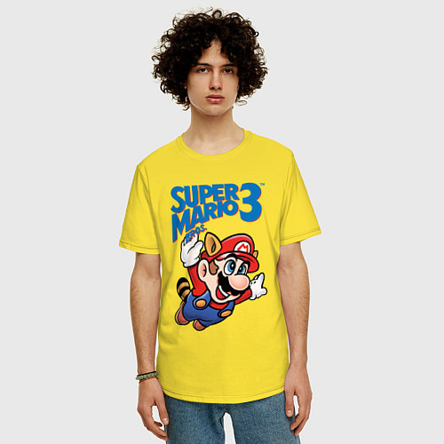 Мужская футболка оверсайз Mario 3 / Желтый – фото 3
