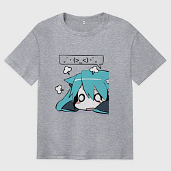 Футболка оверсайз мужская Грусть, цвет: меланж