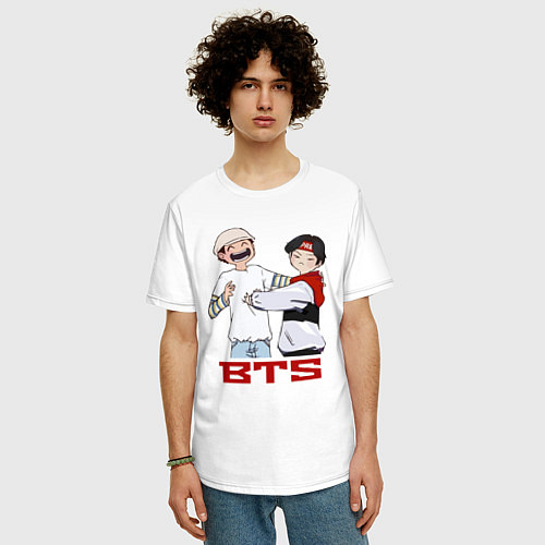 Мужская футболка оверсайз BTS / Белый – фото 3