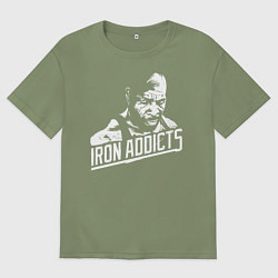 Футболка оверсайз мужская Сити Флетчер Железозависимые, цвет: авокадо