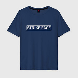 Футболка оверсайз мужская Strike face, цвет: тёмно-синий