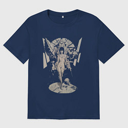 Футболка оверсайз мужская Bishock Big Daddy N Girl, цвет: тёмно-синий