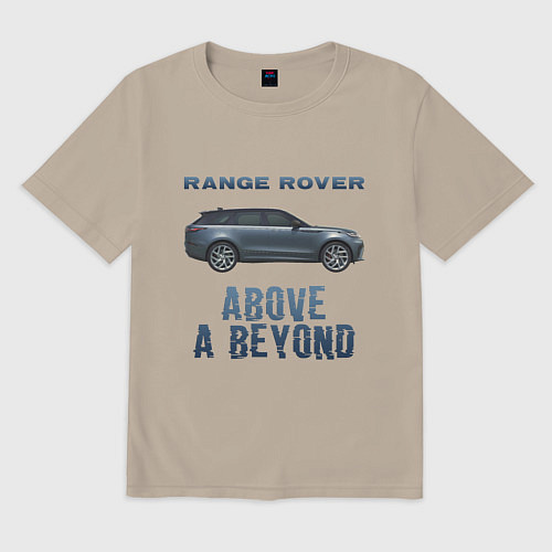 Мужская футболка оверсайз Range Rover Above a Beyond / Миндальный – фото 1
