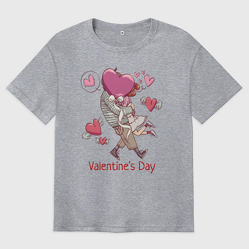 Мужская футболка оверсайз Свидание / Меланж – фото 1