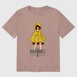 Футболка оверсайз мужская Little Nightmares 2, цвет: пыльно-розовый