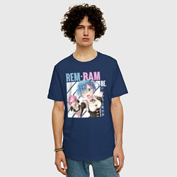 Футболка оверсайз мужская REM, RAM, цвет: тёмно-синий — фото 2