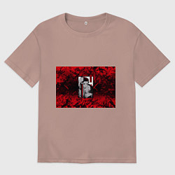 Футболка оверсайз мужская Клинок рассекающий демонов, цвет: пыльно-розовый