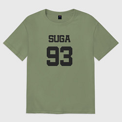 Футболка оверсайз мужская BTS - Suga 93, цвет: авокадо