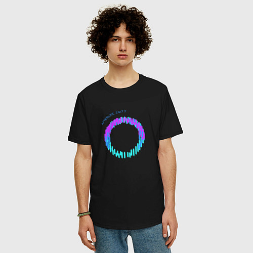 Мужская футболка оверсайз Cyberpunk 2077 afterlife / Черный – фото 3