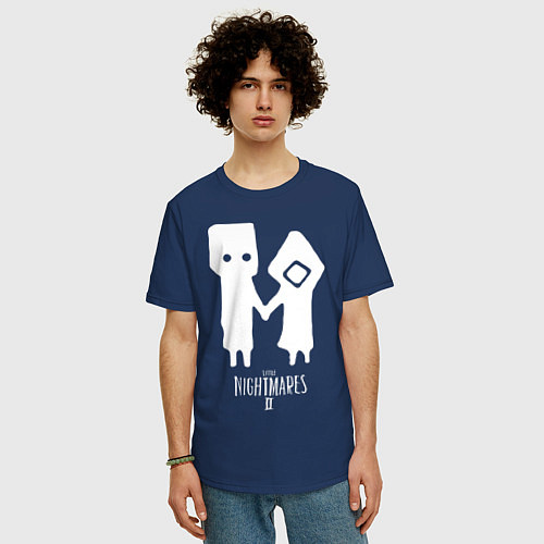 Мужская футболка оверсайз LITTLE NIGHTMARES 2 / Тёмно-синий – фото 3