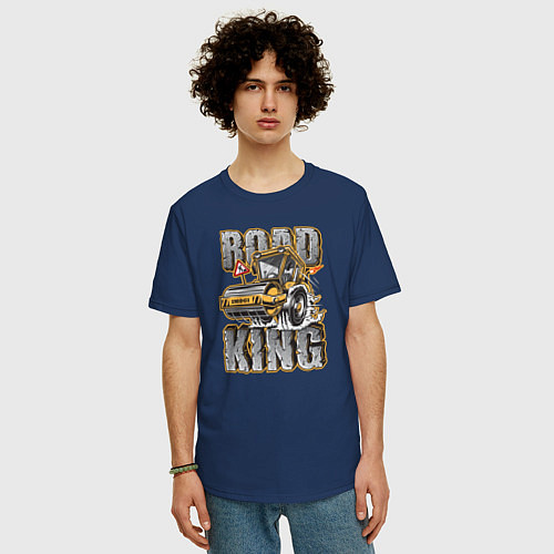 Мужская футболка оверсайз Король дорог / Тёмно-синий – фото 3