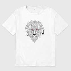 Футболка оверсайз мужская Векторный ЛЕВ, цвет: белый