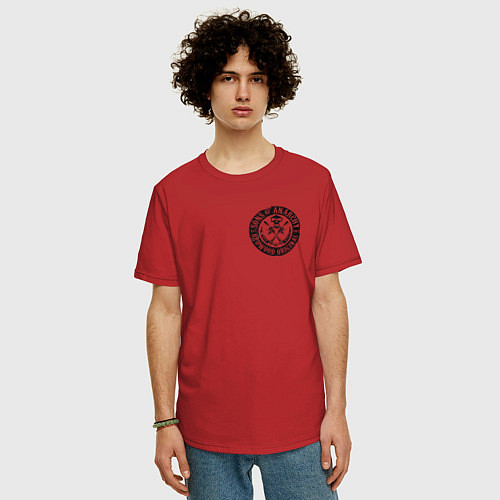Мужская футболка оверсайз Sons of Anarchy / Красный – фото 3