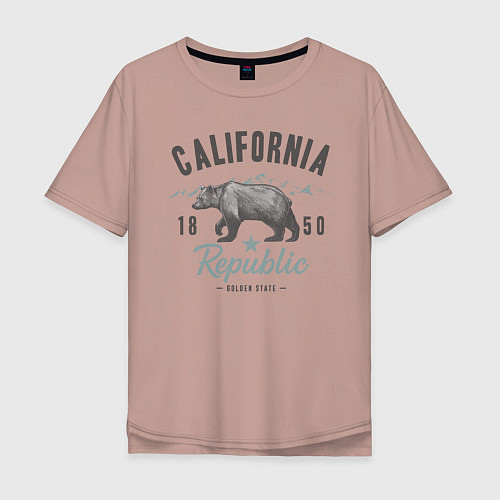Мужская футболка оверсайз California / Пыльно-розовый – фото 1