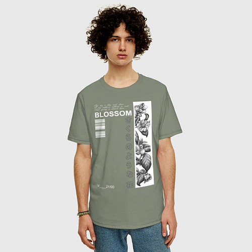 Мужская футболка оверсайз BLOSSOM / Авокадо – фото 3