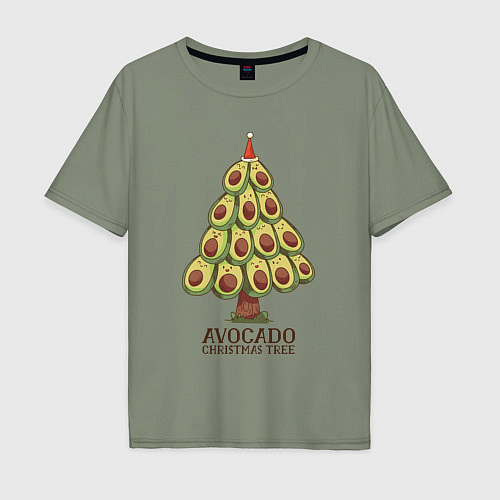 Мужская футболка оверсайз Avocado Christmas Tree / Авокадо – фото 1