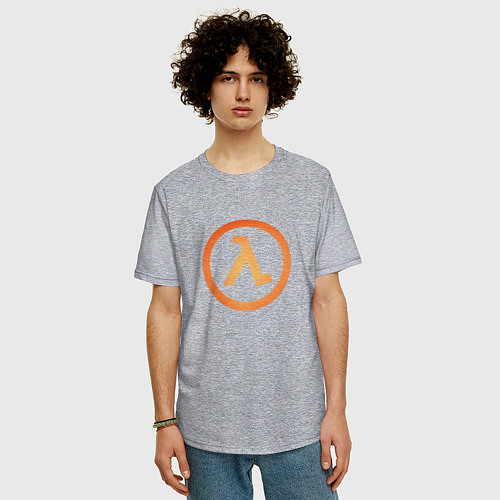 Мужская футболка оверсайз Half-life / Меланж – фото 3