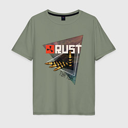 Футболка оверсайз мужская Rust Стучим в дверь соседу Раст, цвет: авокадо