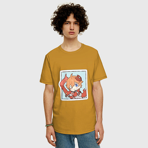 Мужская футболка оверсайз Тарталья / Горчичный – фото 3