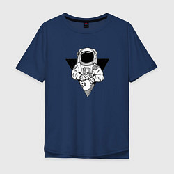 Футболка оверсайз мужская Космонавт, цвет: тёмно-синий