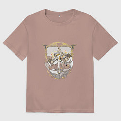 Футболка оверсайз мужская Нин Гуан, цвет: пыльно-розовый