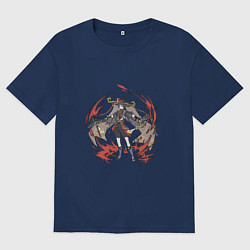 Футболка оверсайз мужская Скарамучча, цвет: тёмно-синий