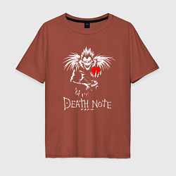 Футболка оверсайз мужская DEATH NOTE ТЕТРАДЬ СМЕРТИ, цвет: кирпичный