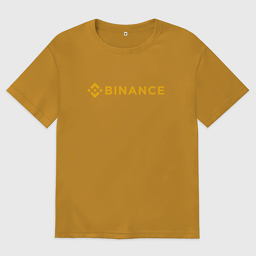 Мужская футболка оверсайз BINANCE БИНАНС БИРЖА СПИНА / Горчичный – фото 1
