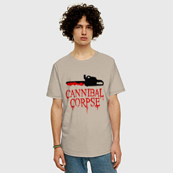 Футболка оверсайз мужская Cannibal Corpse Труп Каннибала Z, цвет: миндальный — фото 2
