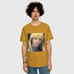 Футболка оверсайз мужская Сейлор Мун, цвет: горчичный — фото 2