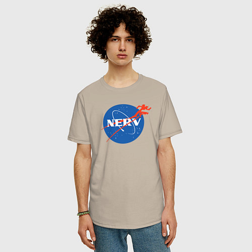 Мужская футболка оверсайз Nerv / Миндальный – фото 3