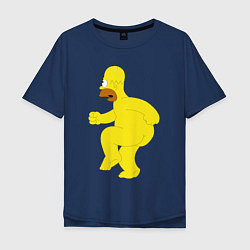 Футболка оверсайз мужская Голый Гомер Симпсон, цвет: тёмно-синий