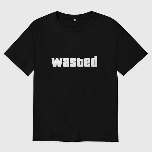 Мужская футболка оверсайз WASTED / Черный – фото 1