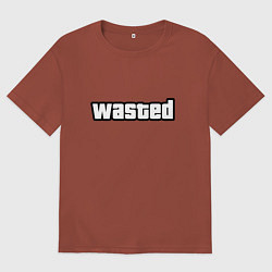 Футболка оверсайз мужская WASTED, цвет: кирпичный