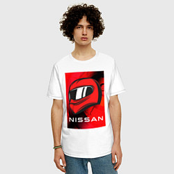 Футболка оверсайз мужская Nissan - Paint, цвет: белый — фото 2