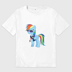 Футболка оверсайз мужская Pony - Rainbow Dash, цвет: белый