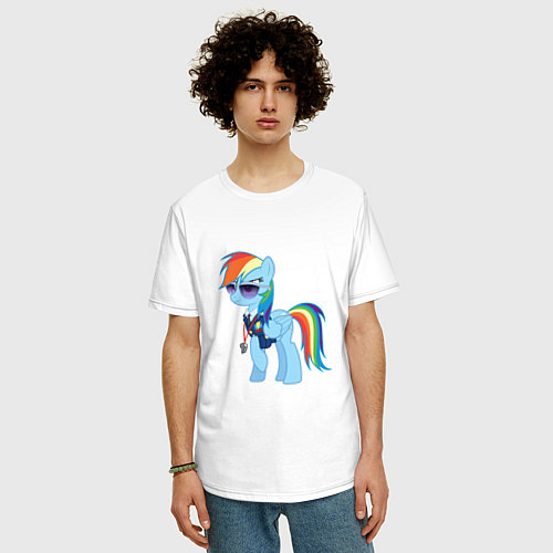 Мужская футболка оверсайз Pony - Rainbow Dash / Белый – фото 3