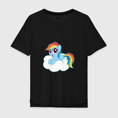 Мужская футболка оверсайз My Little Pony Rainbow Dash / Черный – фото 1