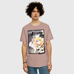 Футболка оверсайз мужская Ангел кровопролития, цвет: пыльно-розовый — фото 2