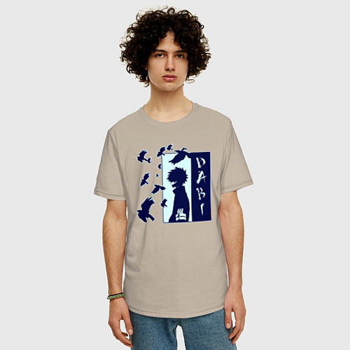 Мужская футболка оверсайз Моя геройская академия Даби / Миндальный – фото 3