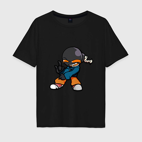 Мужская футболка оверсайз Friday Night Funkin Bomb kid / Черный – фото 1