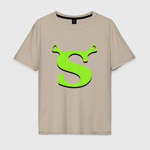 Мужская футболка оверсайз Shrek: Logo S / Миндальный – фото 1