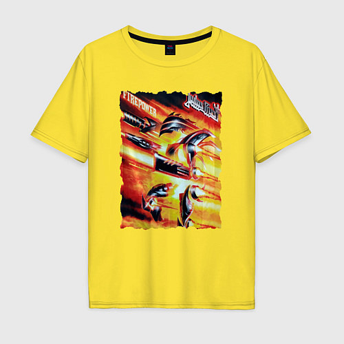 Мужская футболка оверсайз Judas Priest Хеви Метал / Желтый – фото 1