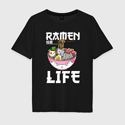 Футболка оверсайз мужская Ramen life, цвет: черный