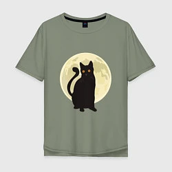 Футболка оверсайз мужская Moon Cat, цвет: авокадо