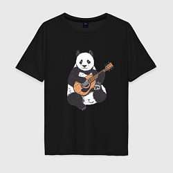 Мужская футболка оверсайз Панда гитарист Panda Guitar