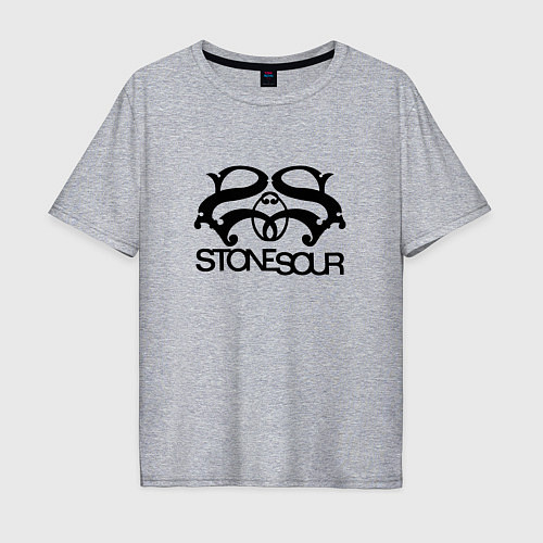 Мужская футболка оверсайз Stone sour / Меланж – фото 1