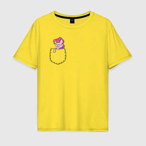 Мужская футболка оверсайз Pinkie Dance в кармане / Желтый – фото 1